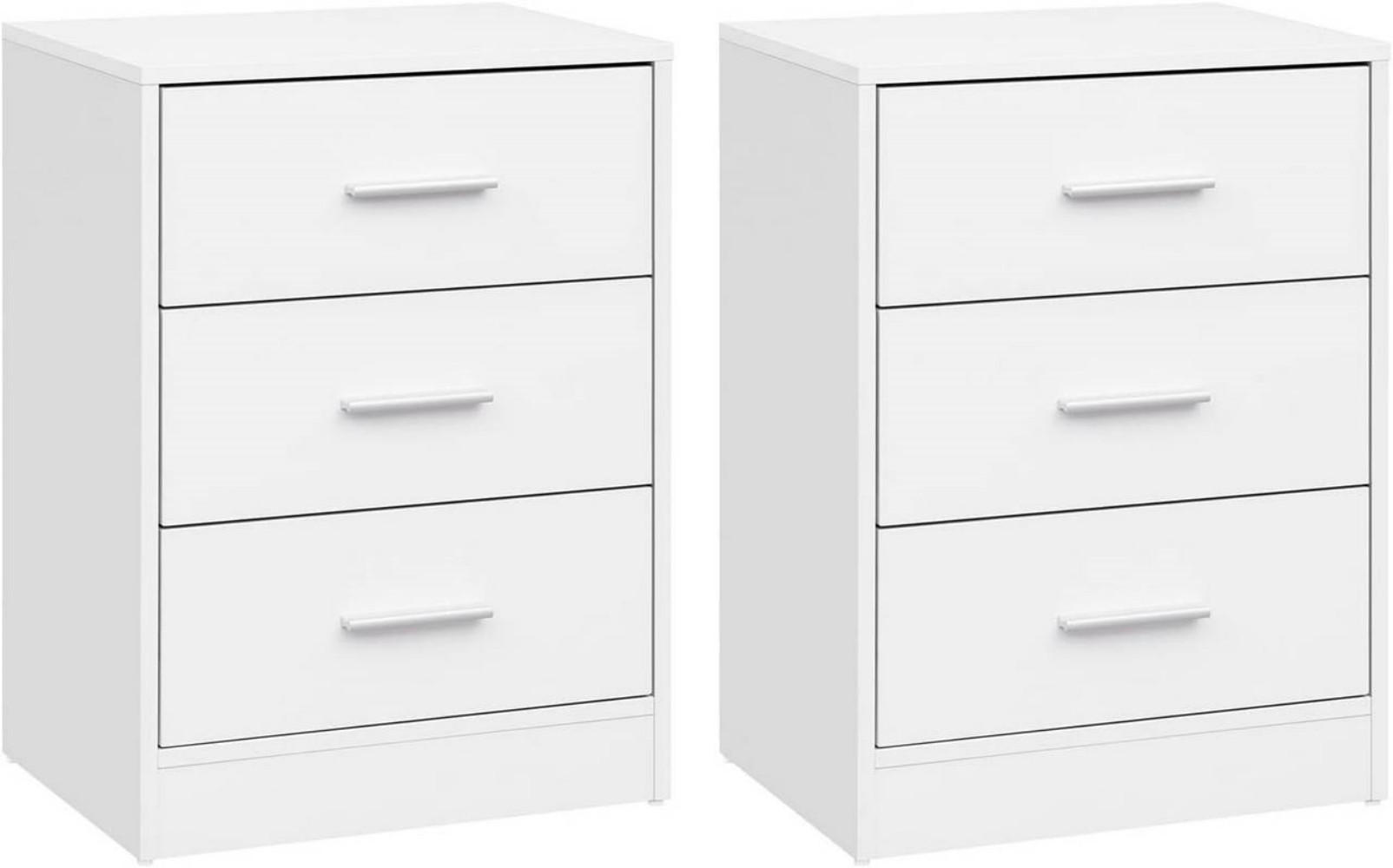 NACHTTISCH 2er Set, 39x54x28 cm, Weiß - Weiß, Holzwerkstoff (39/54/28cm) - Woltu