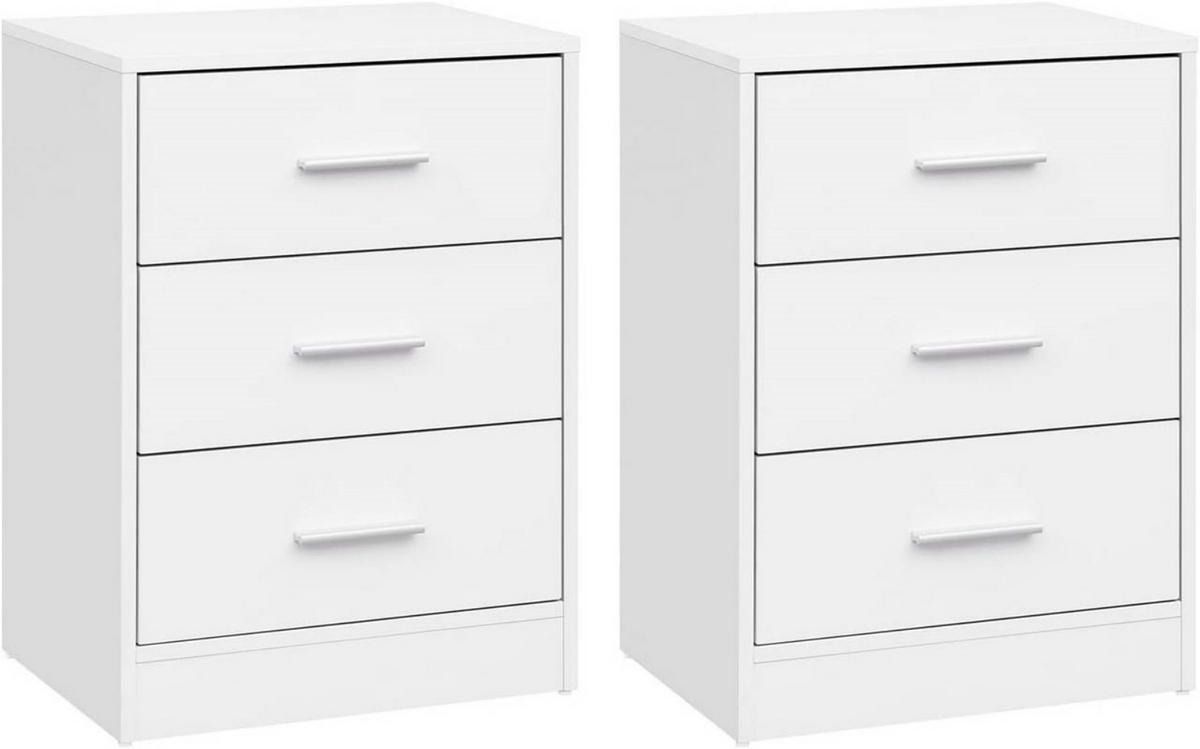 NACHTTISCH 2er Set, 39x54x28 cm, Weiß - Weiß, Holzwerkstoff (39/54/28cm) - Woltu