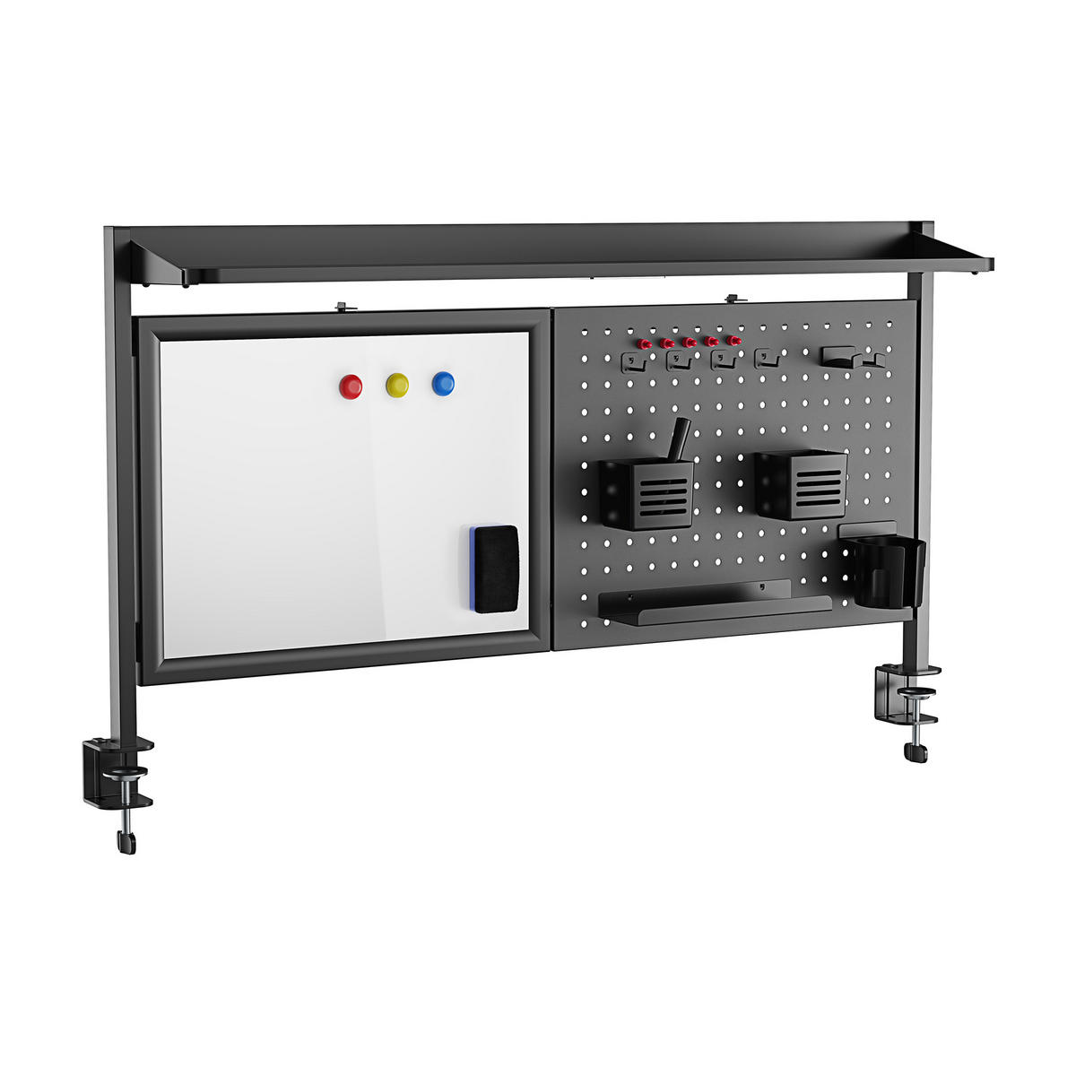 SCHREIBTISCH-ORGANIZER Virvik - Schwarz, Holzwerkstoff/Metall (116.5/20/72.5cm) - [en.casa]