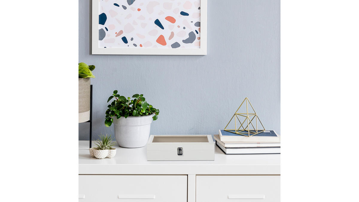 BRILLENBOX - Multicolor, Glas/Holzwerkstoff (33.5/8.5/24.5cm) - Relaxdays