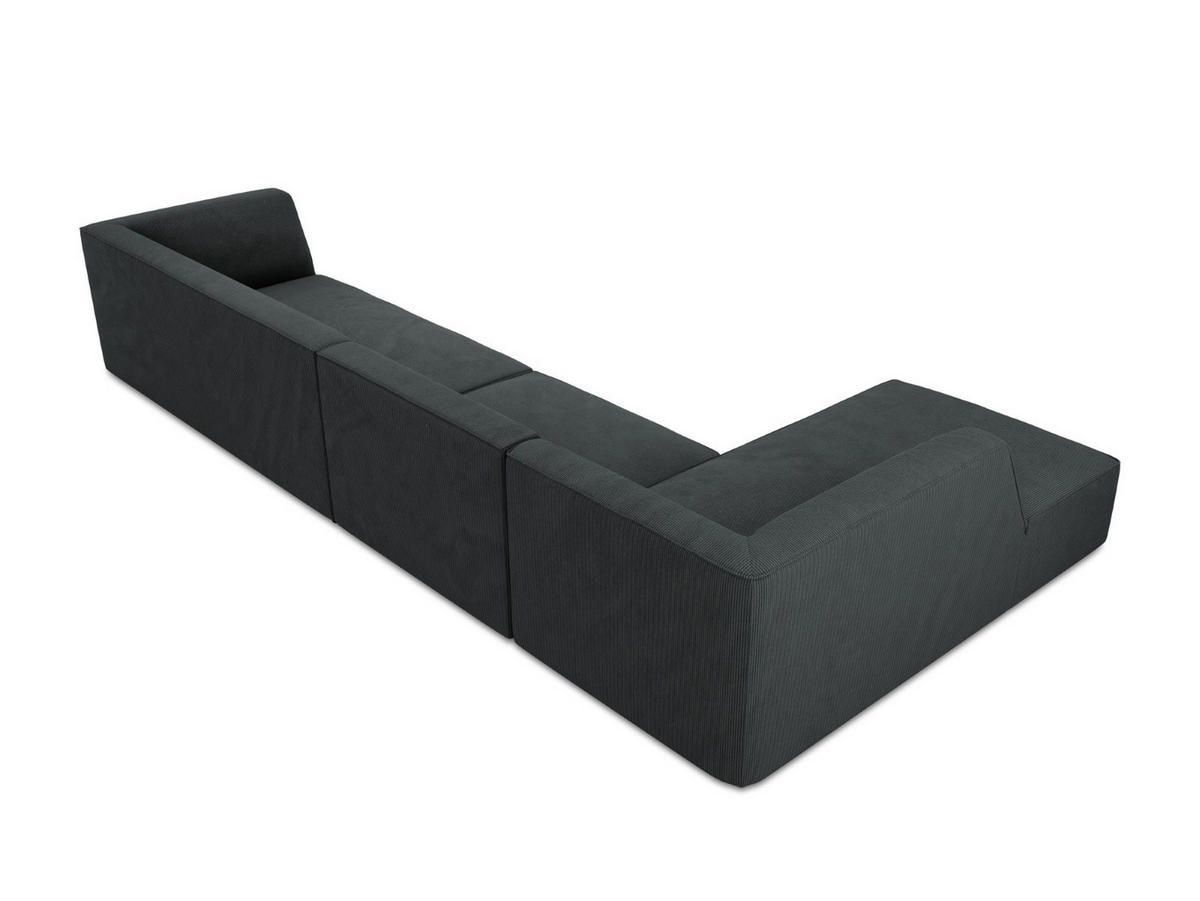 ECKSOFA links Ruby aus Cord schwarz 5 Sitzplätze - Schwarz, Textil (180/366cm) - Micadoni