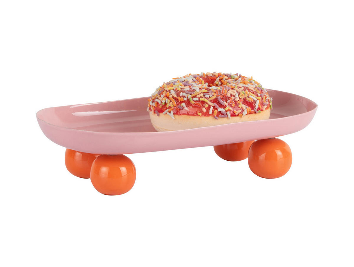 SERVIERTABLETT Double Funky Rosa 39/16/6 cm - Pink, Metall (16/6/39cm) - Present Time