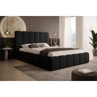 POLSTERBETT Vilo 180x200 mit Bettkasten und Stabilem Metallgestell - Schwarz, Textil (180/200cm) - Storez24