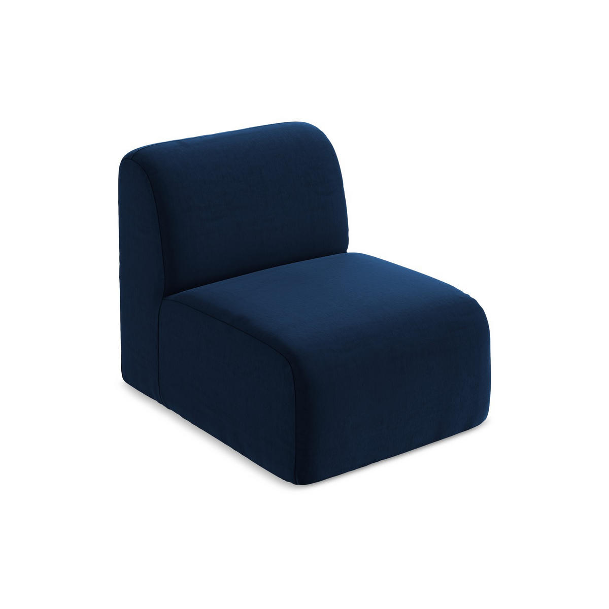 SOFAELEMENT Samt Stoff Blau - Türkis/Schwarz, Holzwerkstoff/Kunststoff (70/75/94cm) - LaMiaSofa