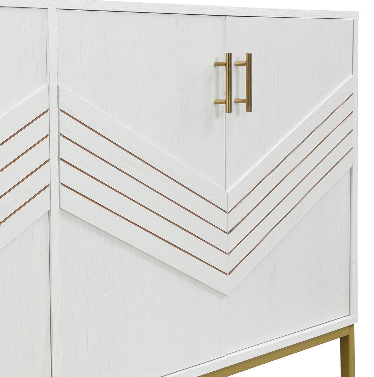 SIDEBOARD aus MDF 160x40x80,5 cm Weiß mit Holzmaserung, 4 Türen und verstellbaren Einlegeböden - Weiß, Holzwerkstoff (160/80.5/40cm) - IVMEU