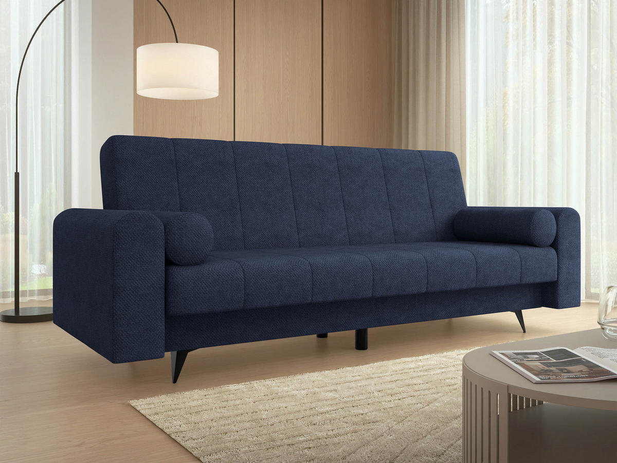 SCHLAFSOFA Zuri - Schwarz/Dunkelblau, Holz/Textil (240/93/91cm) - MIRJAN24