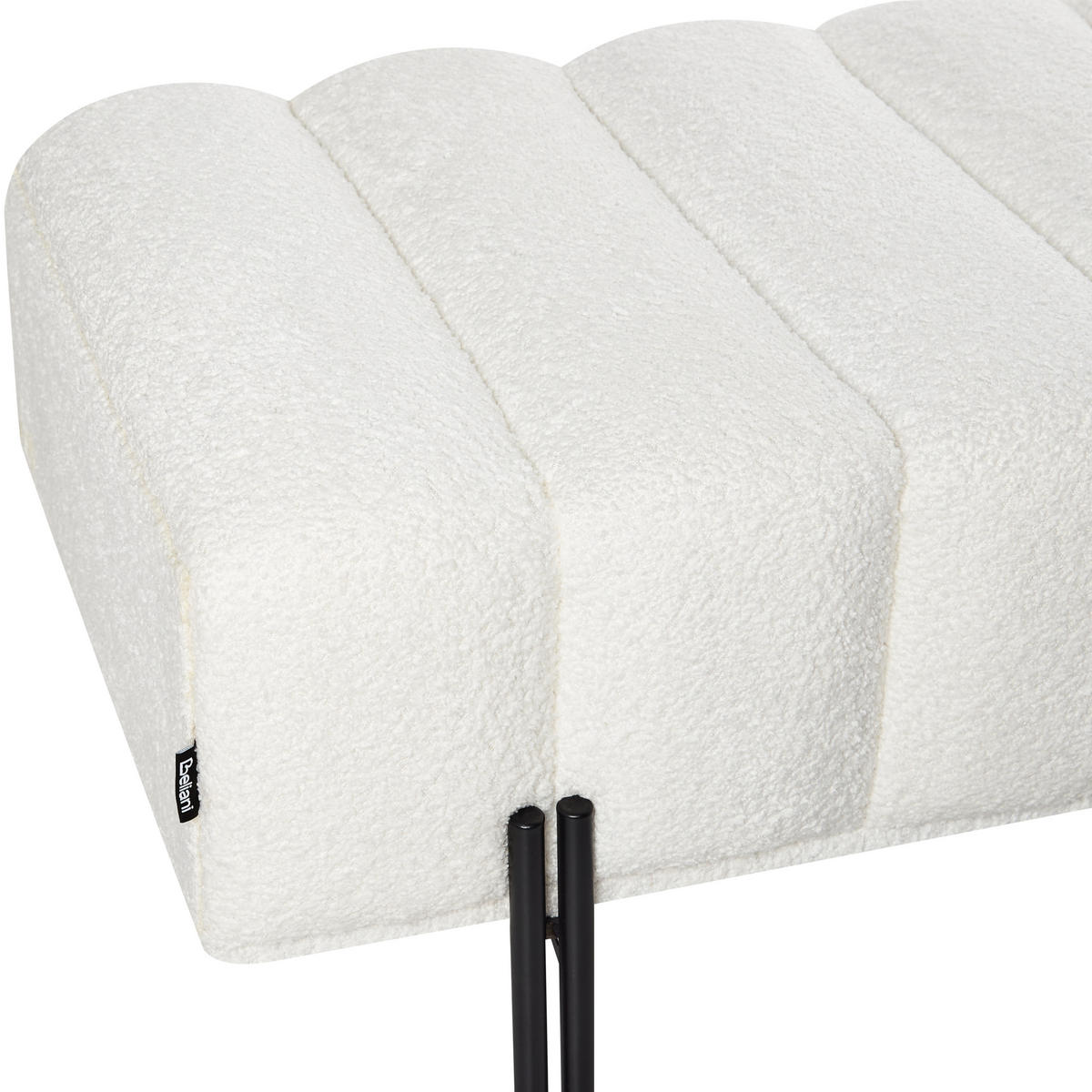 BANK Cremeweiß Carey - Schwarz/Weiß, Textil (125/44/49cm) - Beliani