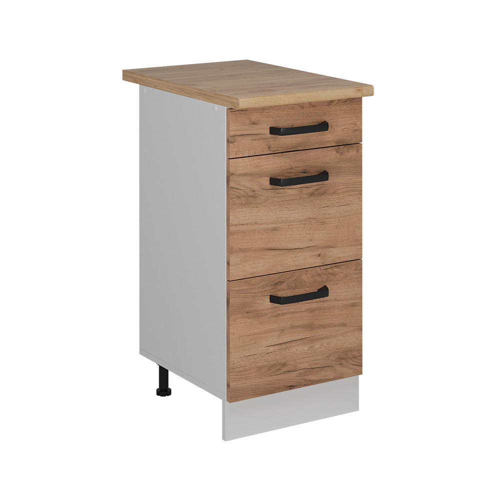 KÖKSUNDERSKÅP R-Line Goldkraft ek 40 cm AP ek Honungsek, Vit 81.6/40/60 cm