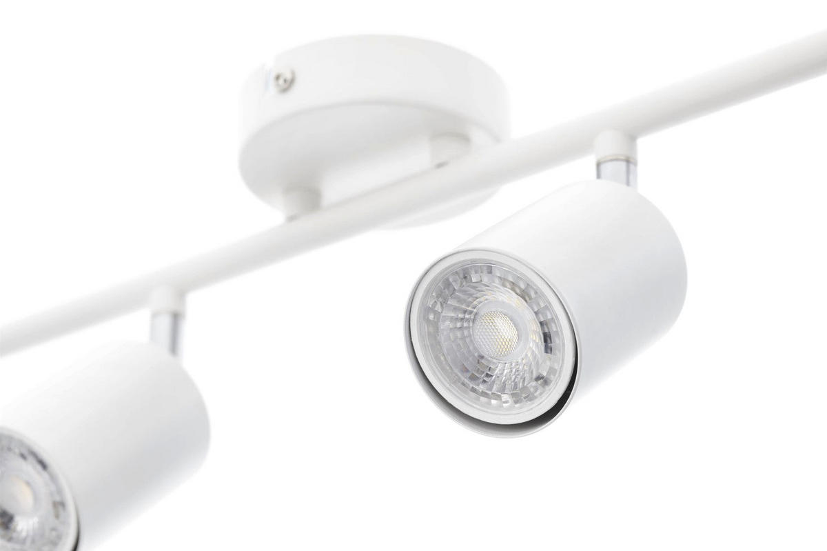 DECKENSTRAHLER BAR LICHT BUCHSE Weiß Vier Köpfe GU10 - Weiß, Metall (9/65/16.5cm) - CGC Europe