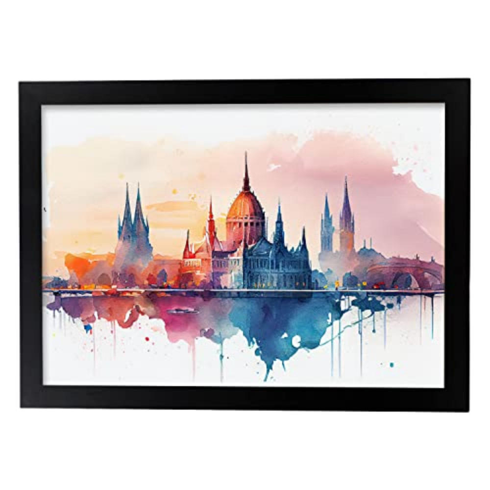 POSTER Budapest Im Aquarell-Stil. A4 Rahmenlos - Klar, Papier (29.7/5/21cm) - Nacnic