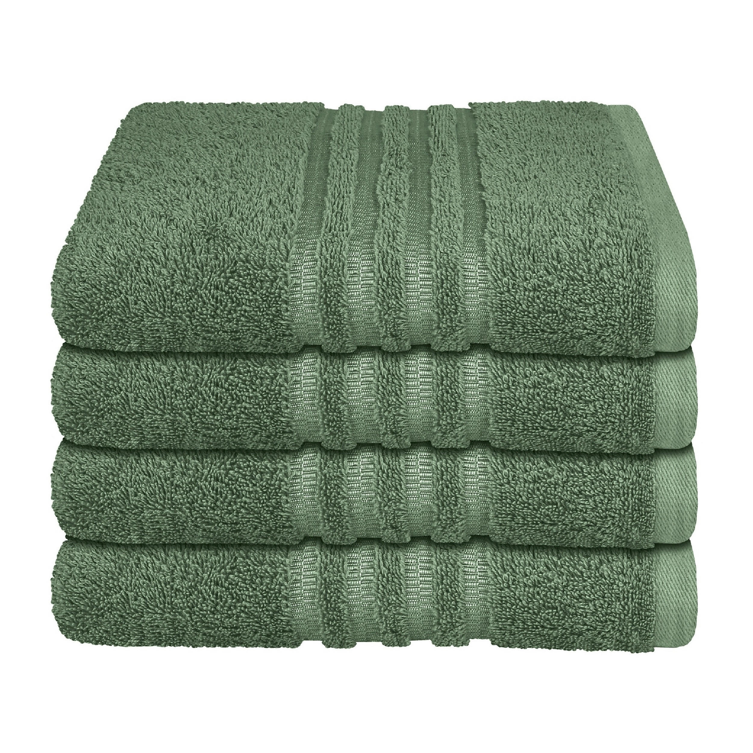 HANDTUCHSET Milano - 4-teilig - 50 x 100 cm - Dunkelgrün - Dunkelgrün, Textil (50/100cm) - SCHIESSER
