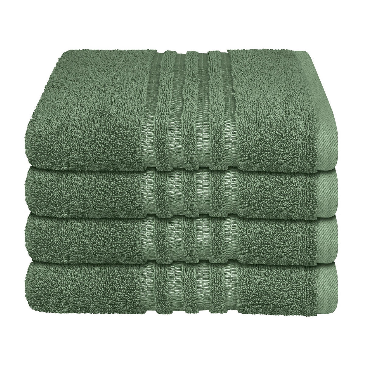 HANDTUCHSET Milano - 4-teilig - 50 x 100 cm - Dunkelgrün - Dunkelgrün, Textil (50/100cm) - SCHIESSER