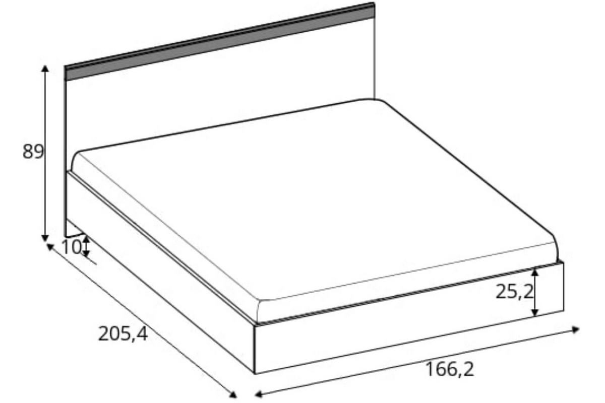 BETTGESTELL DAMINO 160x200 cm, weiß - Eiche Wotan/Weiß, Holz - KONSIMO®