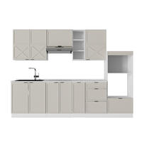 KÜCHENZEILE Fame-Line GrauBeige/Weiß 280 cm ohne AP - Weiß/Grau, Holzwerkstoff (280/81.6/46cm) - Vicco