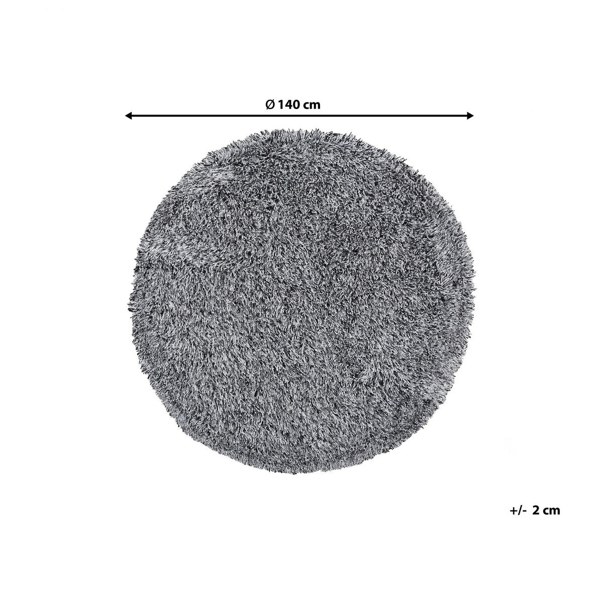 SHAGGY-TEPPICH Cide 140/140 cm - Schwarz, Kunststoff (140/140cm) - Beliani