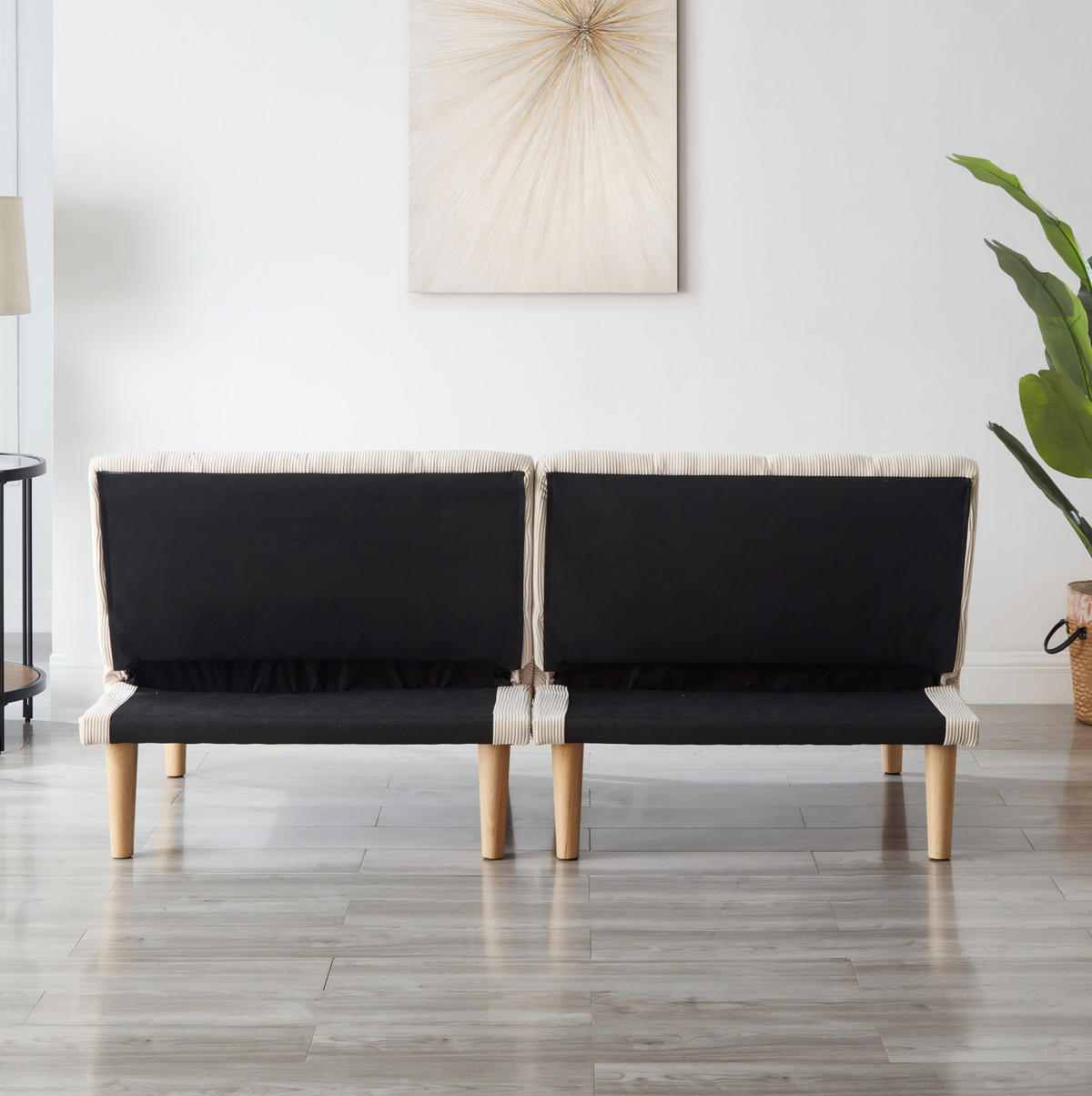 SCHLAFSOFA 167 cm aus Cord mit 3-fach verstellbarer Rückenlehne Beige - Beige, Textil (82/72/167cm) - Modenvie