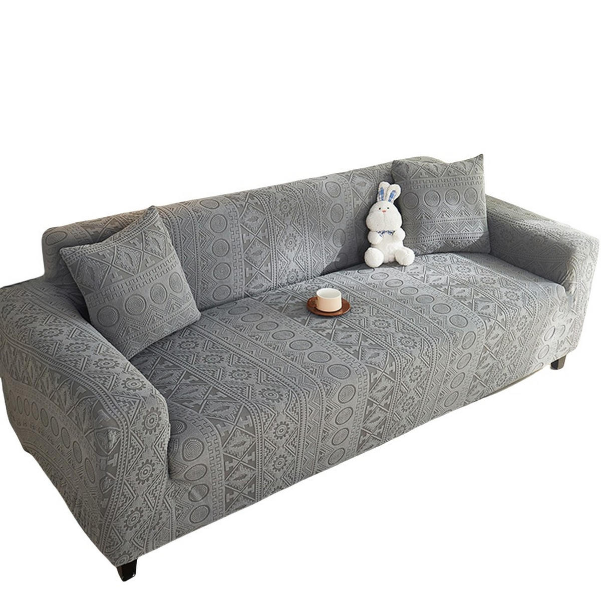 SOFABEZUG Dunkelgrau 4-Sitzer 235–300 cm - Dunkelgrau, Textil (235/300cm) - Kaket