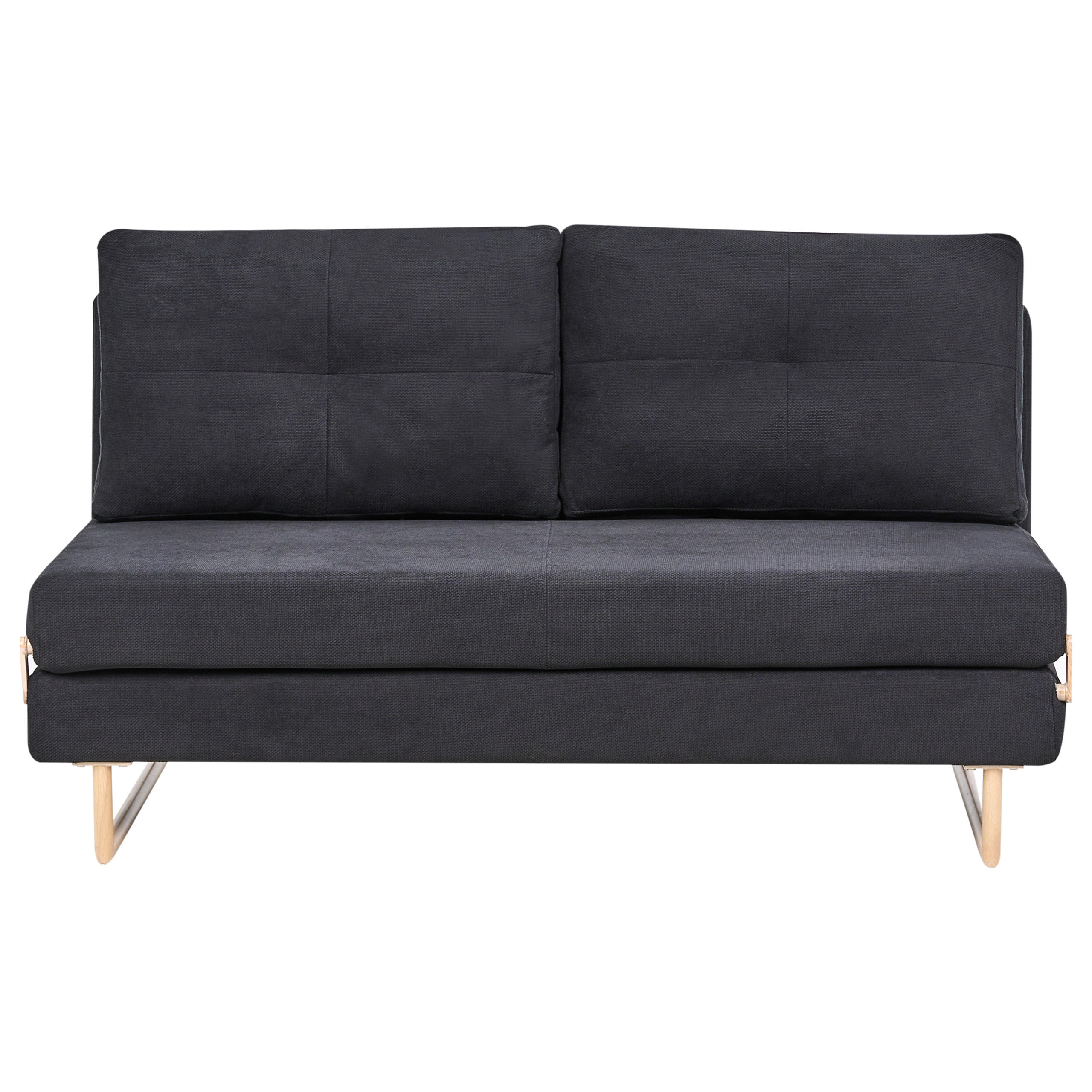 SCHLAFSOFA 3-Sitzer Stoff Schwarz Jerslev - Hellbraun, Textil (150/87/84cm) - Beliani