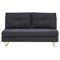 ROZKLÁDACÍ POHOVKA 3-místná Látka Černá Jerslev - světle hnědá, textil (150/87/84cm) - Beliani