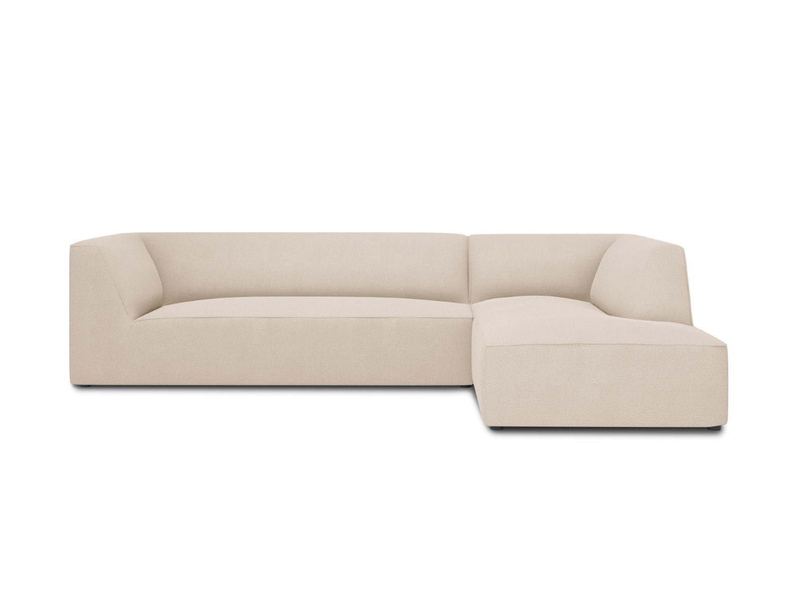 ECKSOFA rechts Ruby aus strukturiertem Stoff beige 4 Sitzplätze - Beige/Creme, Textil (180/273cm) - Micadoni