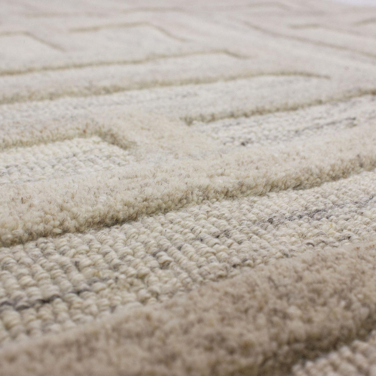 TEPPICH aus Wolle EDALE in Natur, abstrakt, Florhöhe 6 mm, 160 x 230 cm - Beige, Textil (160/230cm) - KADIMA DESIGN