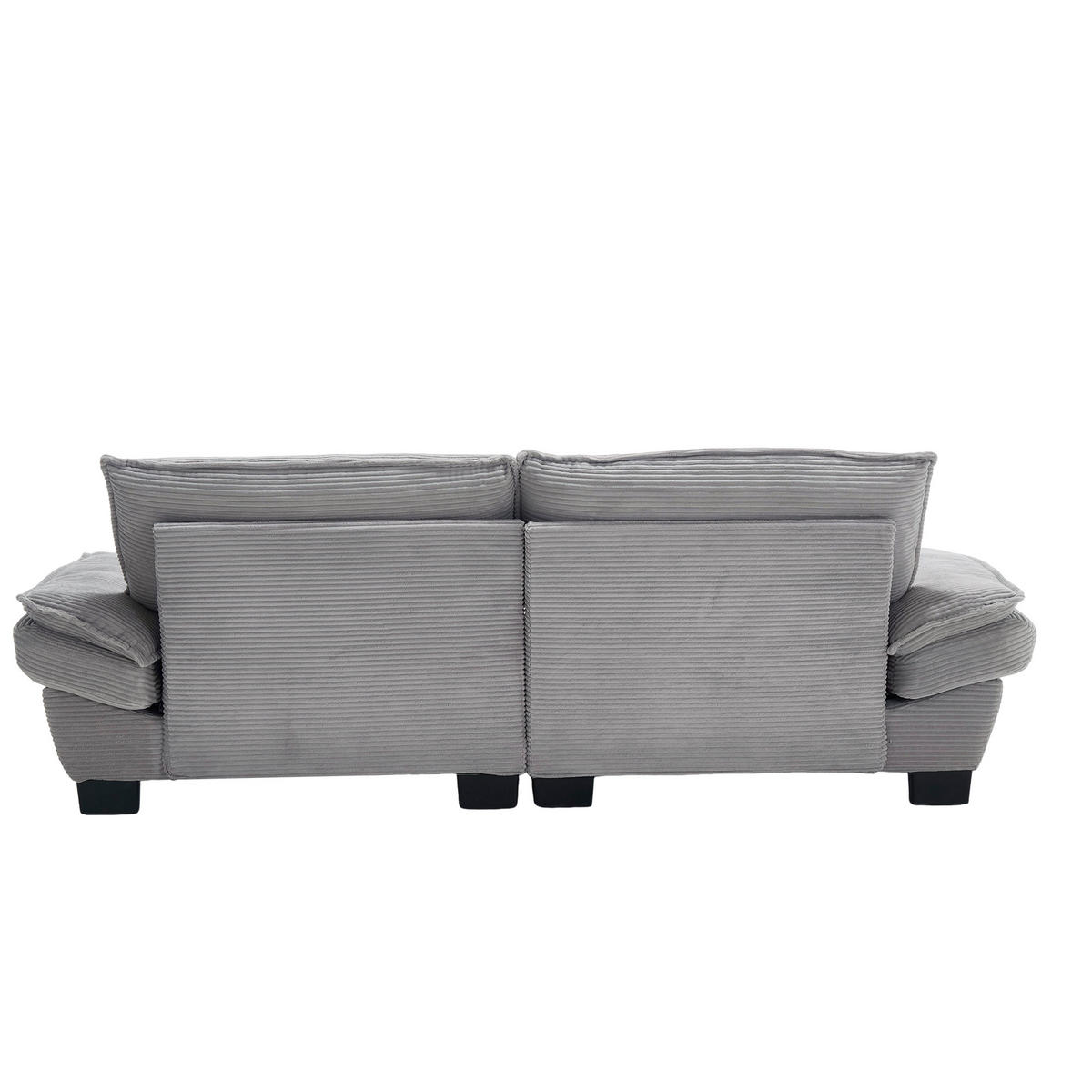 SOFA 2-Sitzer mit Kissen Samt Hellgrau 224/81/81 cm - Grau, Textil (224/81/81cm) - OKWISH