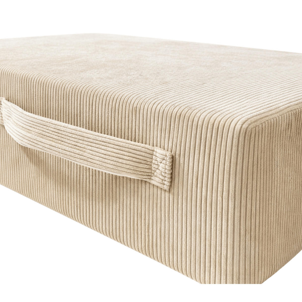 HÜPFPOLSTER Cordsamt Beige - Beige, Textil (78/24/60cm) - AngeLove