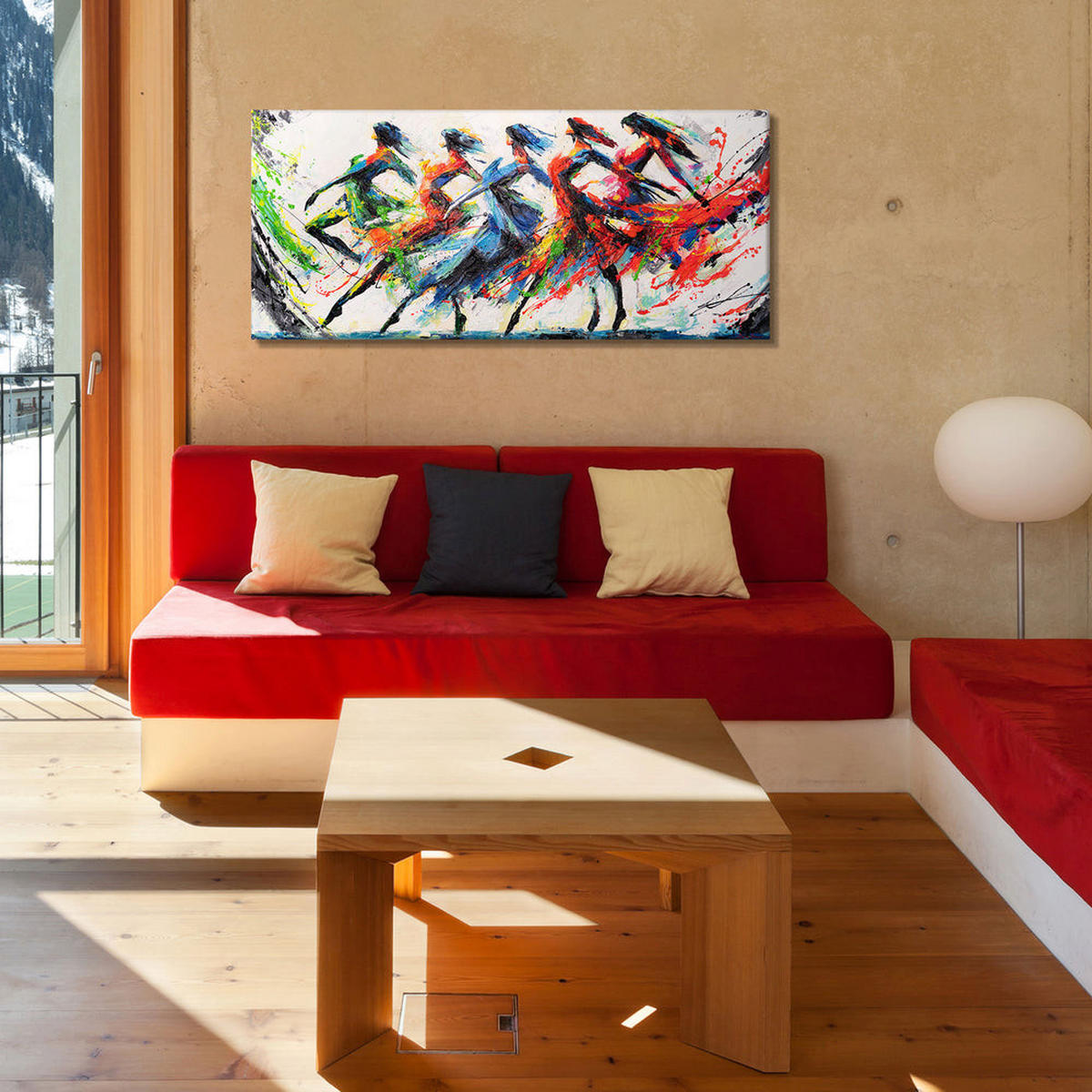 GEMÄLDE Farbenfrohe Anmut auf Keilrahmen 115x50 cm - Multicolor, Holz (115/50cm) - YS-art gallery