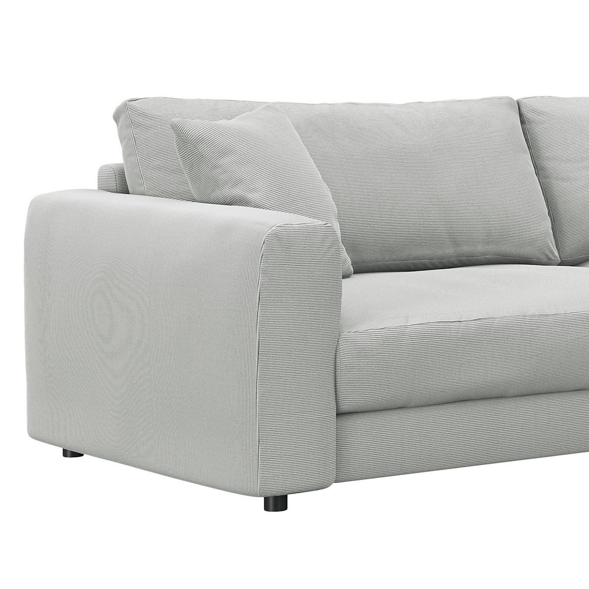 ECKSOFA mit Longchair - Schwarz/Grau, Kunststoff/Textil (238/183cm) - home24