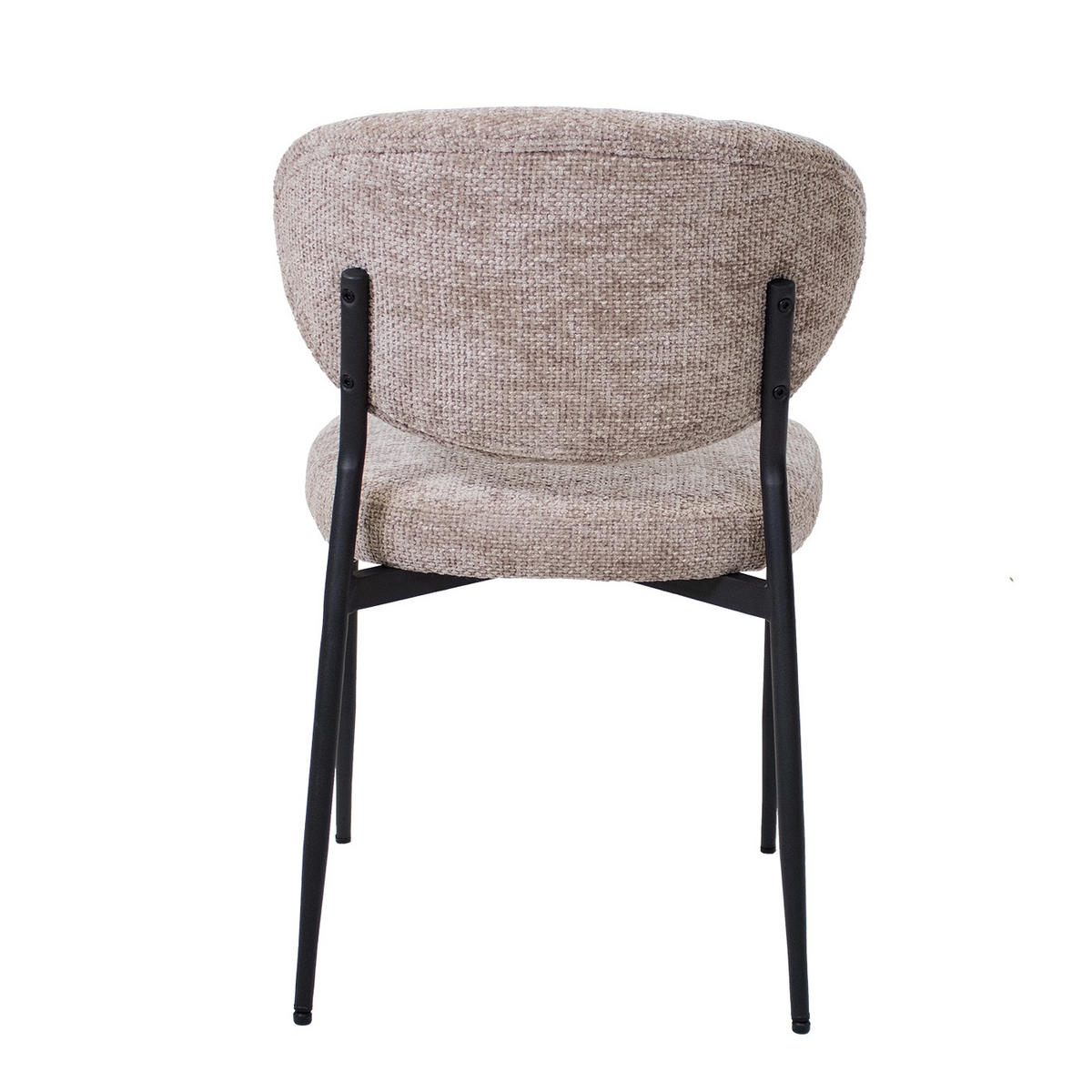ESSZIMMERSTUHL 2er Set 2er Set aus Stoff, taupe - Taupe/Schwarz, Textil/Metall (57/80/58cm) - Giga Meubel