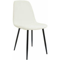 ESSZIMMERSTUHL Stoff Creme - Creme/Schwarz, Textil/Metall (45/88/54cm) - CLP