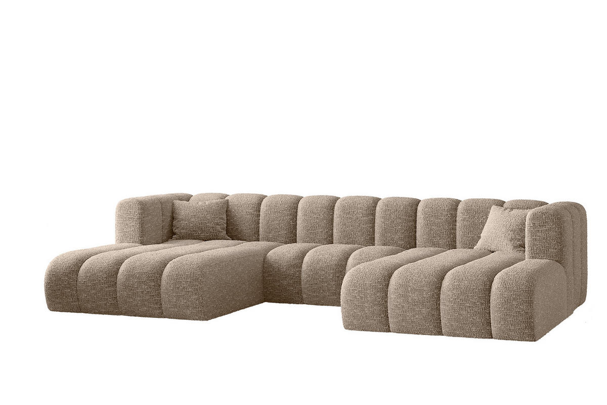 ECKSOFA U-form Grand modular stoff Haga Beige - Beige, Holz (317/179cm) - Kaiser Möbel