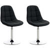 DREHSTUHL 2er Set Stoff schwarz - Chromfarben/Schwarz, Textil/Metall (48/84/52cm) - CLP