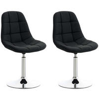 DREHSTUHL 2er Set Stoff schwarz - Chromfarben/Schwarz, Textil/Metall (48/84/52cm) - CLP