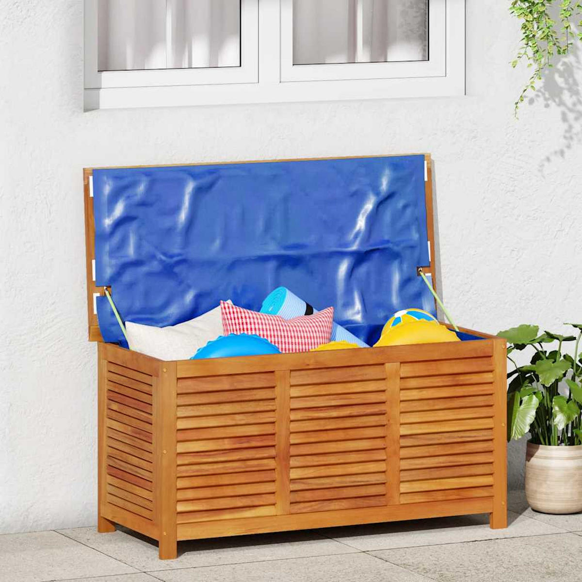 GARTENBOX Mit Lüftungsschlitzen 113/50/56 Cm Massivholz Akazie - Braun, Holz (50/56/113cm) - vidaXL