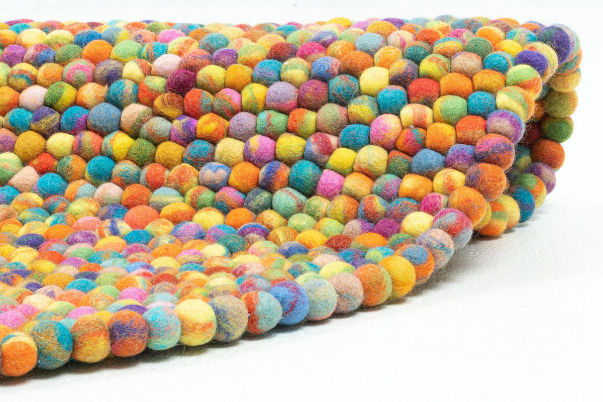FILZTEPPICH Felty 120x120 cm - Multicolor, Textil (120/120cm) - THEKO