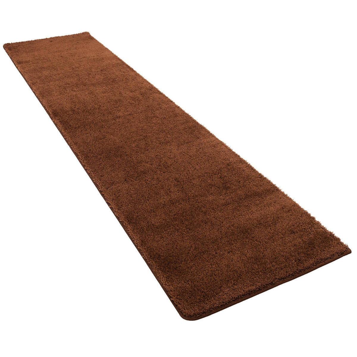 HOCHFLOR SHAGGY LÄUFER TEPPICH PALACE - Braun, Textil (100/100cm) - Snapstyle