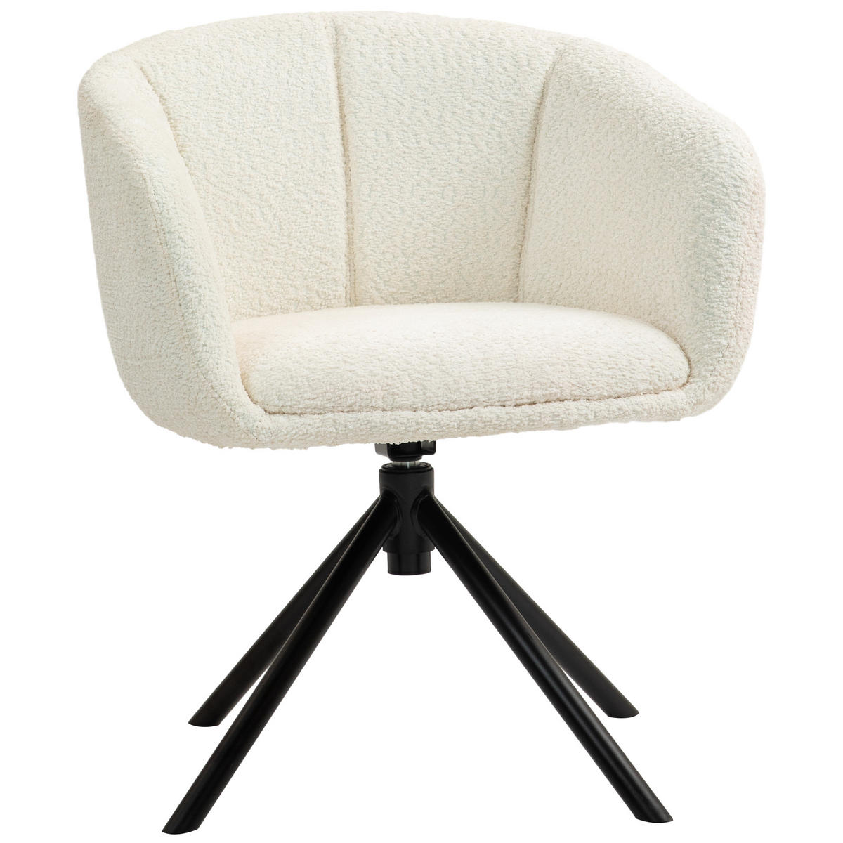 SESSEL Loungesessel mit Armlehne, 360° Drehfunktion, Leinenoptik, Cremeweiß - Creme, Kunststoff (58.5/78.5/59cm) - HOMCOM