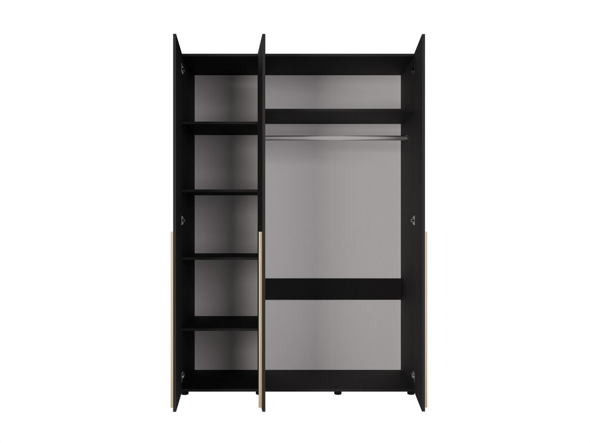 DREHTÜRENSCHRANK Arni Schwarz Matt - 150x206x60 cm - Schwarz, Holzwerkstoff (150/206/60cm) - Ravio