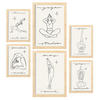 POSTER Set Mit 6 Yoga Musen 1 A3 & A4 Rahmen Aus Hellem Holz - Beige, Papier (29/3/42cm) - Nacnic