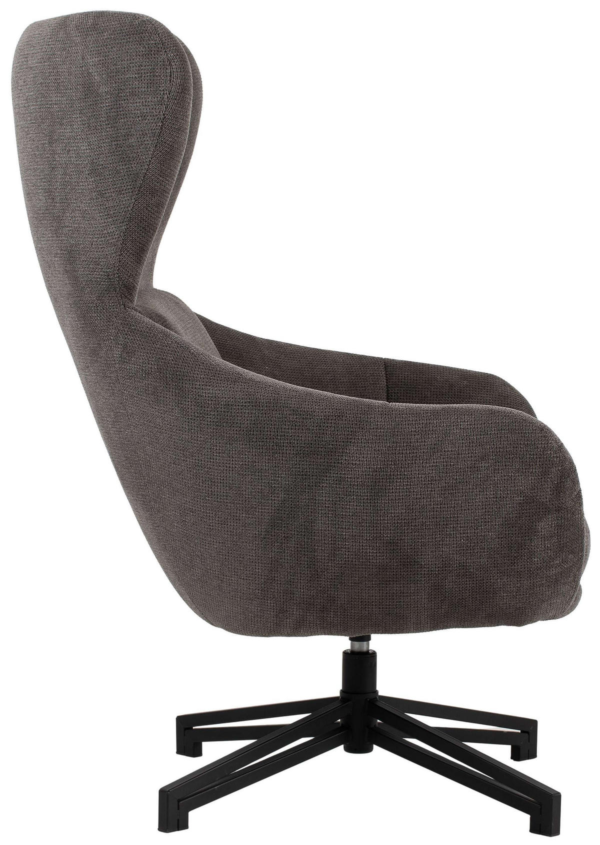 OHRENSESSEL Marconia dunkelgrau drehbar - Dunkelgrau/Schwarz, Textil/Metall (75/109/80cm) - Mr. Deko