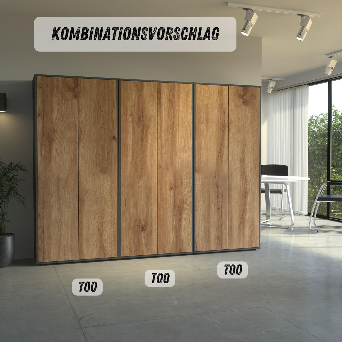 AKTENSCHRANK Amira T00 Eiche Wotan 180/80/40 cm - Eiche Wotan, Holzwerkstoff (80/180/40cm) - SIMPLYFURN