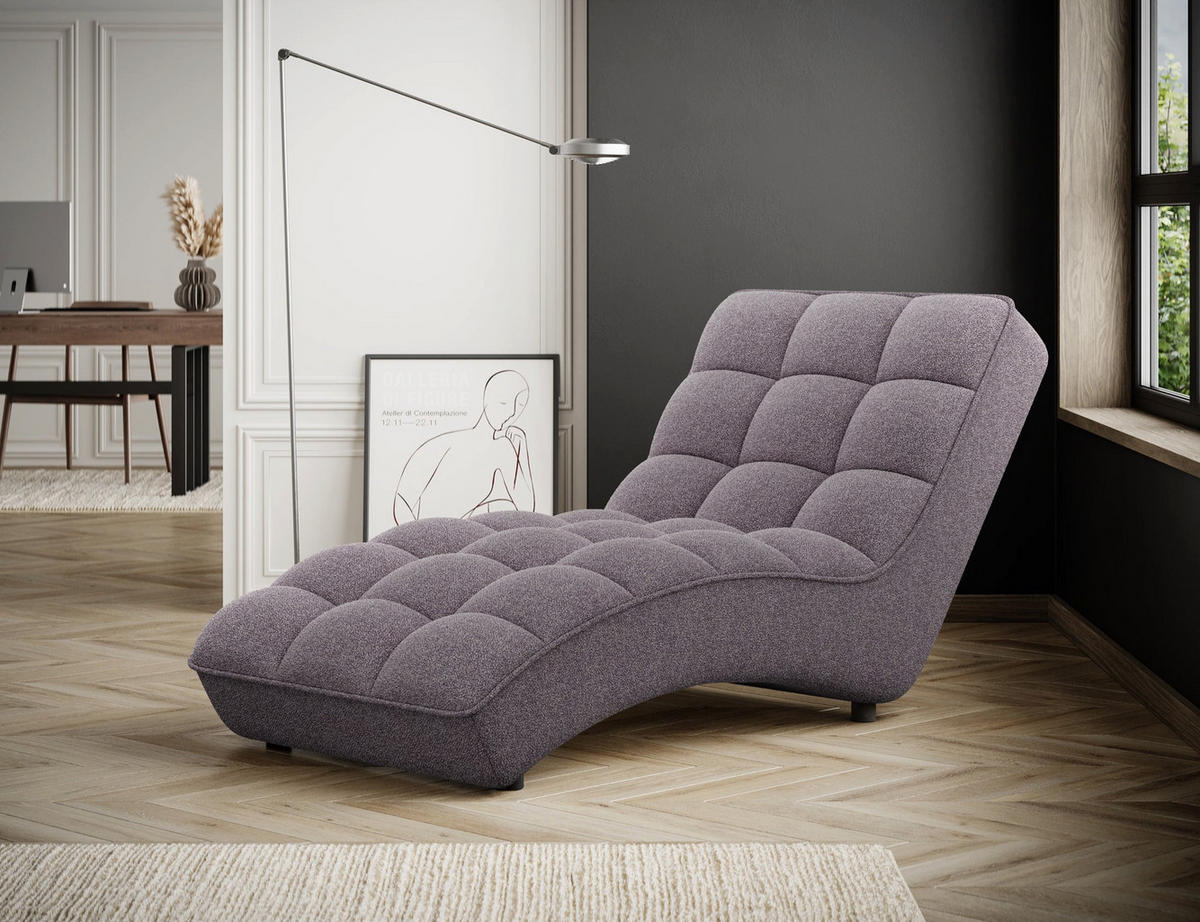 CHAISELONGUE Loren – Moderne Recamiere mit hoher Rückenlehne, HR-Kaltschaum und elegantem Design - Grau, Kunststoff (85/170/85cm) - Wohnideebilder