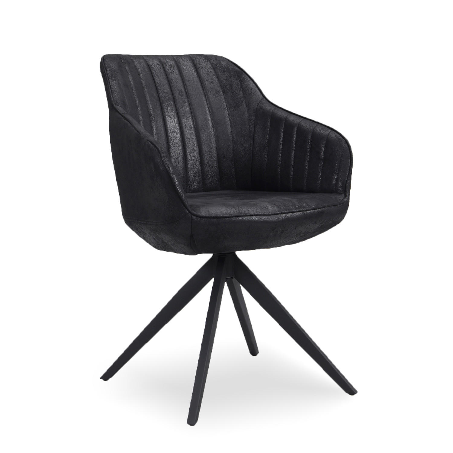 ARMLEHNSTUHL ARVIT Schwarz - Schwarz, Textil/Metall (57/81/62cm) - B&D Home