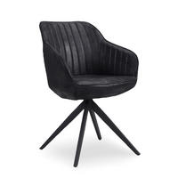 ARMLEHNSTUHL ARVIT Schwarz - Schwarz, Textil/Metall (57/81/62cm) - B&D Home