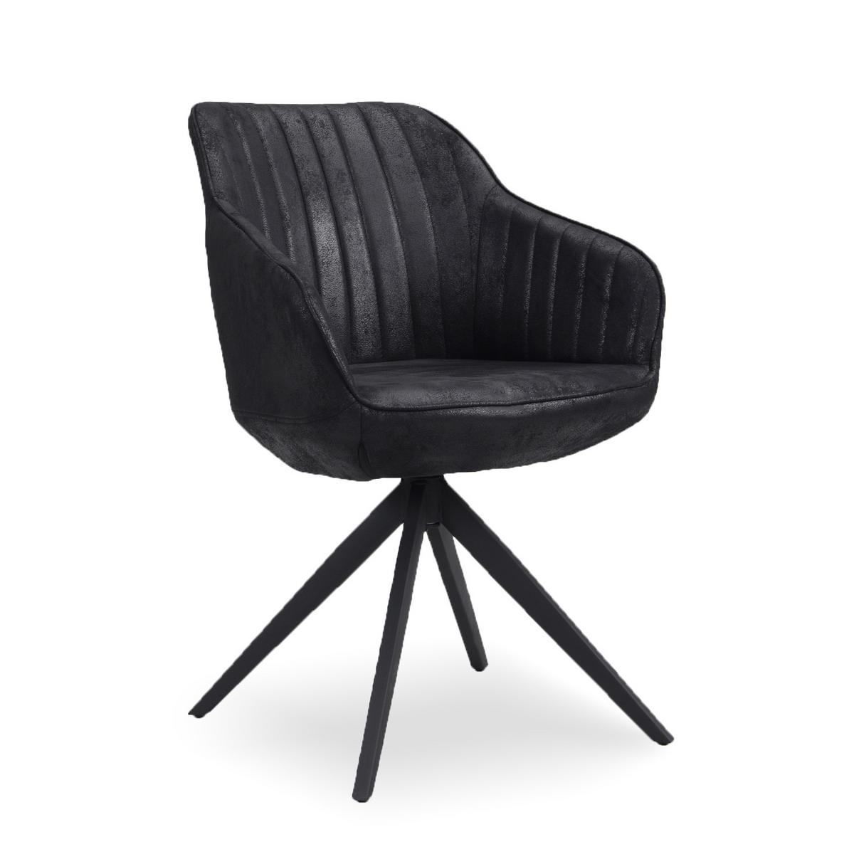 ARMLEHNSTUHL ARVIT Schwarz - Schwarz, Textil/Metall (57/81/62cm) - B&D Home