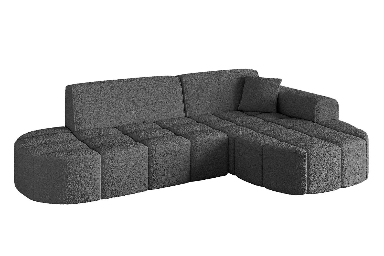 ECKSOFA Ottomane Rechts LIVO-L1 - 252x173x79,5 cm Grau - Grau, Holzwerkstoff/Textil (252/173cm) - ALTDECOR