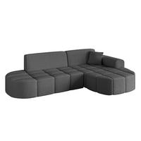 ECKSOFA Ottomane Rechts LIVO-L1 - 252x173x79,5 cm Grau - Grau, Holzwerkstoff/Textil (252/173cm) - ALTDECOR