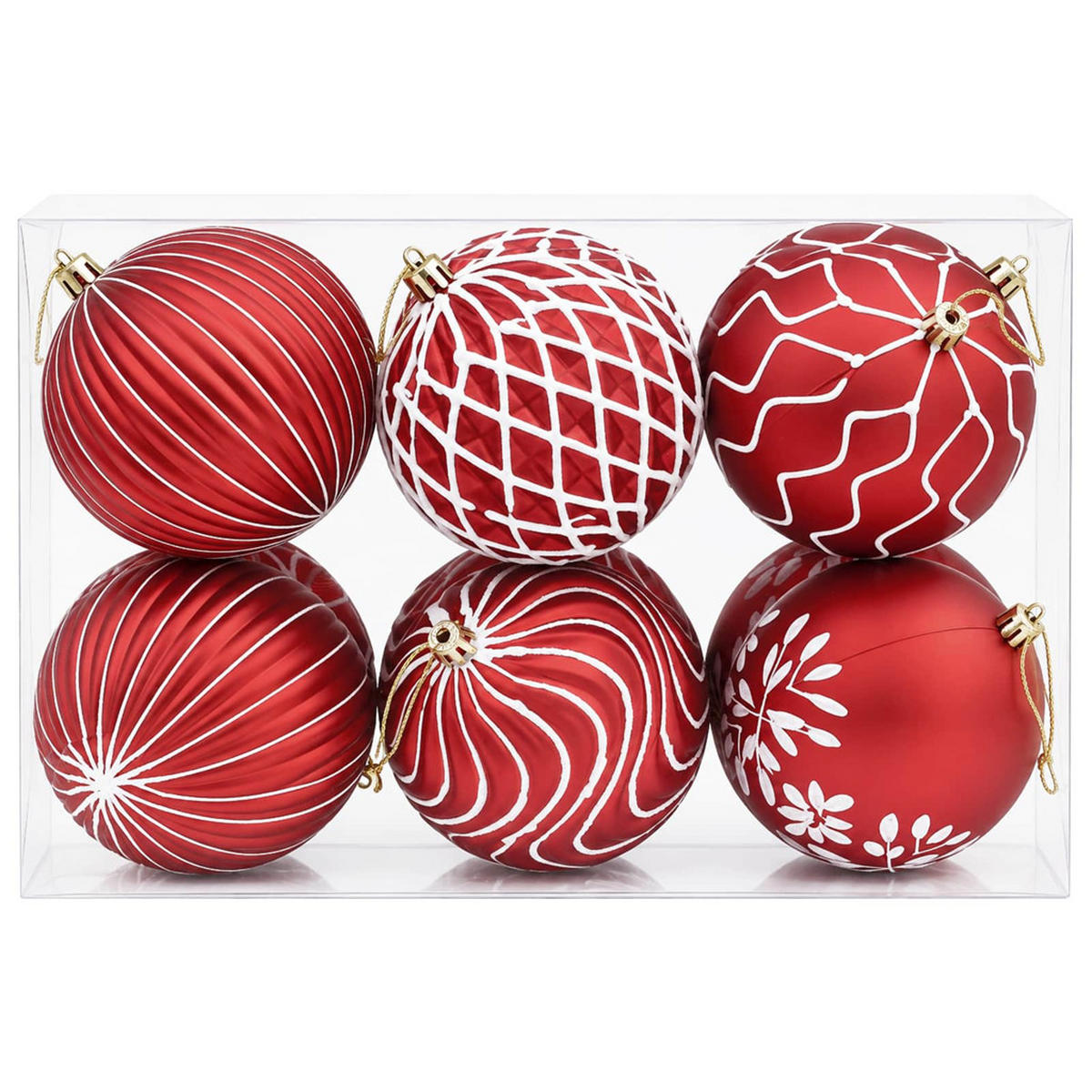 WEIHNACHTSKUGELSET XL 12 -teilig 10 cm Rot Polystyrol - Rot, Kunststoff (10/10/10cm) - vidaXL