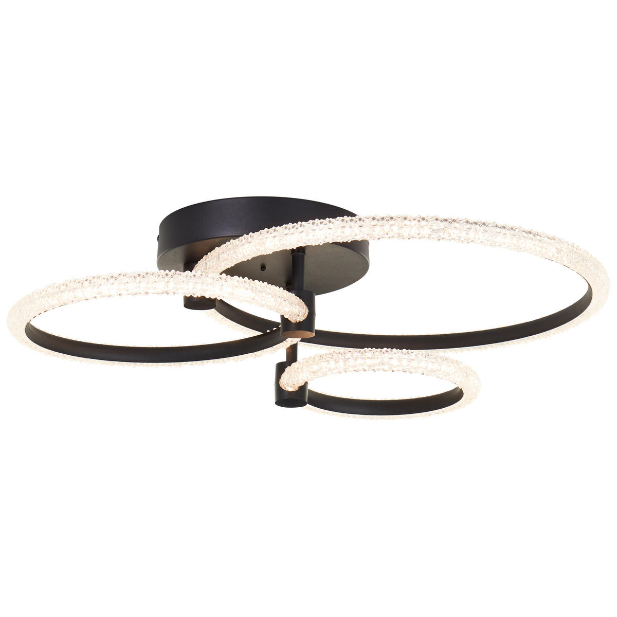 LED DECKENLEUCHTE Aydin Schwarz matt/Transparent 42/56,5/15,5 cm - Multicolor, Kunststoff (42/56.5/15.5cm) - Brilliant